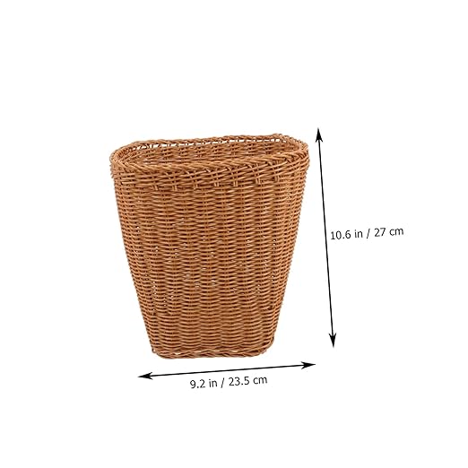 Trash Can Boho Style Woven Storage Basket Wastebasket for Bedroom Kitchen Office