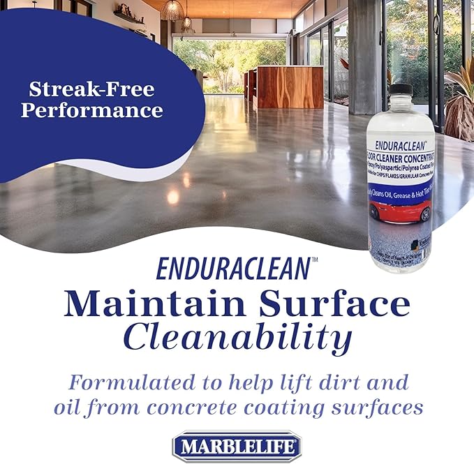 Marblelife EnduraCLEAN Garage and Indoor Concrete Floor Coating Cleaner Effective Basement &amp Garage Floor Cleaner Effective Concrete Cleaner Ready-To-Use Cement Cleaner &amp Degreaser 32 oz