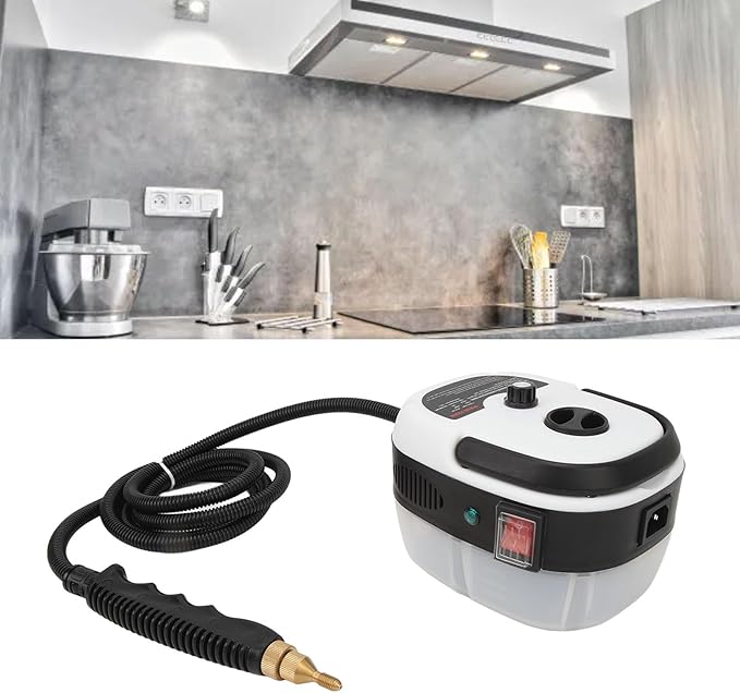 Srliya High Temperature High Pressure Steam Cleaner Handheld Multi Purpose Steam Cleaning Machine for Kitchen Grease Air Conditioner Bathroom Car Interior Home and Hotel Cleaning (White)