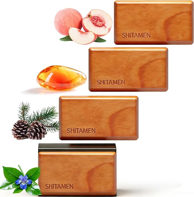 Car Air Freshener Wood Air Freshener Car Odor Eliminator for Visor Clip Variety Pack- CLIP INCLUDED (Amber-Grove-Pine-Honey Peach)