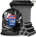 50 55 60 Gallon Trash Bags 150 Count High Density Garbage Bags Recycling Trash Can Liners Sturdy &amp Tear-Resistant Large Black Bag for Kitchen Yard Outdoor Commercial Use Lawn Leaf Waste Bags