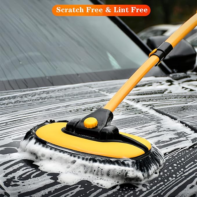 Upgrade Car Wash Brush Mop with Long HandleMicrofiber Mitt Car Cleaning Supplies Kit Car Wash Kit Tools Accessories