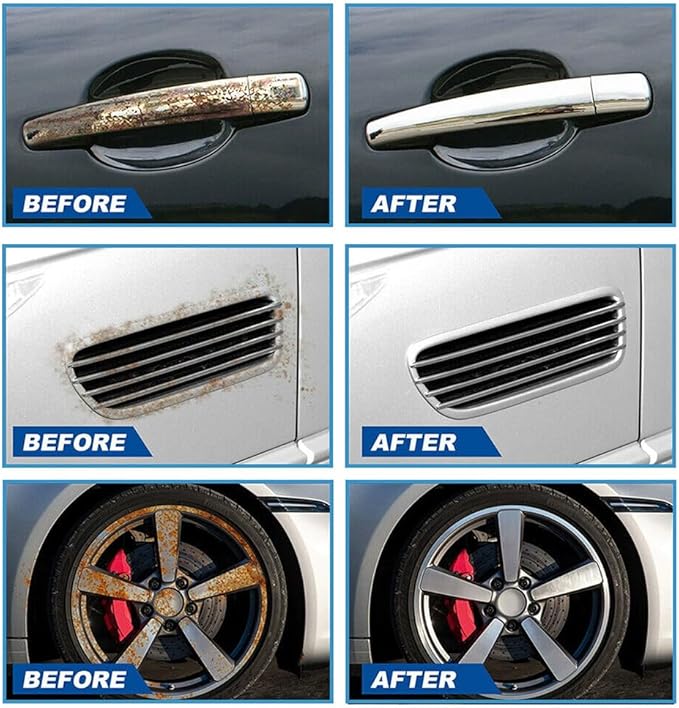Car Rust &amp Iron Particle Remover Spray Fast Acting Heavy Duty Metal Cleaner Rust Remover Spray for Removing Rust and Iron Particles From Cars Tools Bolts &amp More Remover (2)