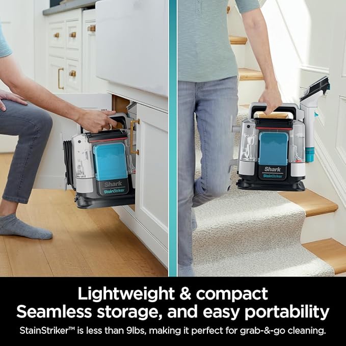 Shark StainStriker Portable Carpet Upholstery &amp Area Rug Cleaner with Pet Mess extractor Stain &amp Odor Remover Perfect for Car Interiors  White PX201