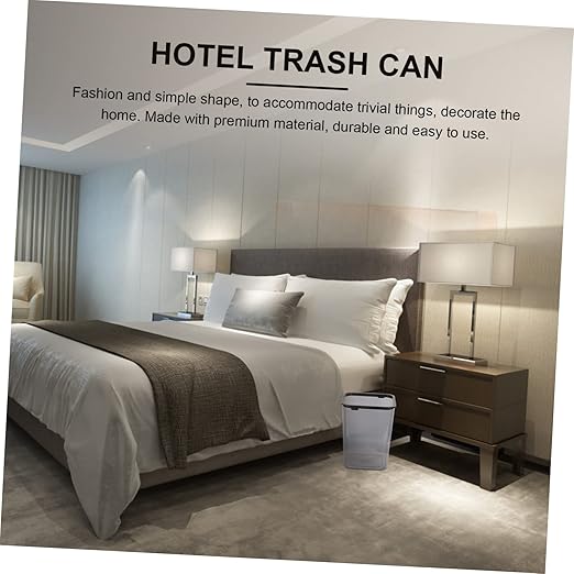 Square Trash Can 8 Gallon Waste Bin Plastic Wastebasket for Bedroom Bathroom and Office Use