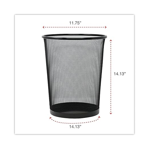 Mesh Wastebasket 18 qt Steel Mesh Black
