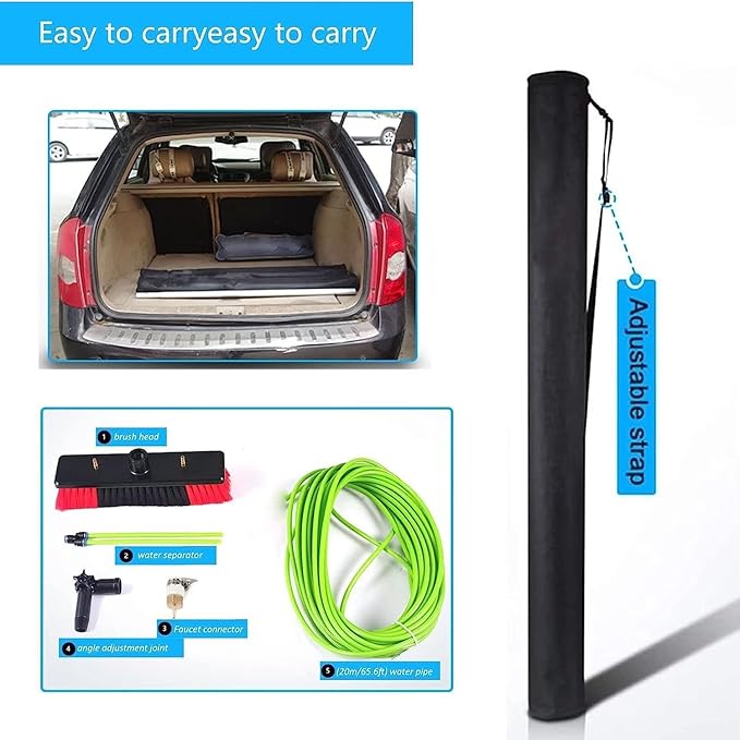 5-10m Window Cleaning Pole Telescopic Window Cleaner Water Wash Brush Kit Window and Solar Panel Cleaning System Outdoor Washing Equipment Tool(10M)