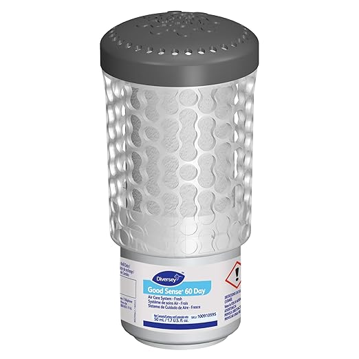 Diversey 100910595 Good Sense 60 Day Air Care System Cartridge Deodorizer &amp Freshener for Restrooms Gyms &amp High Traffic Public Spaces Fresh Scent Refill 1-Cartridge (Pack of 6)