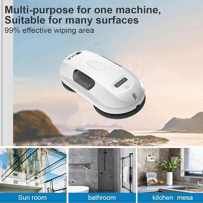 Window Cleaning Robot Hotel Apartment Household Electric Remote Control Glass Cleaning Robot Controlled by Remote Control for Interior/Exterior Highrise Windows/Glass