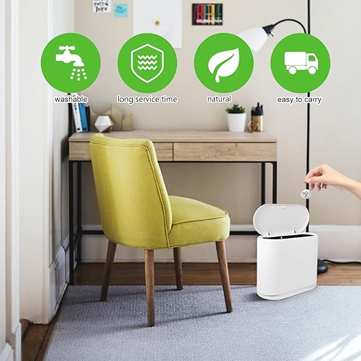Homoyoyo Slim Plastic Trash Can for Bathroom Kitchen and Office Space-Saving Wastebasket Easy to Use and Clean Versatile for Home and Dorm Decor