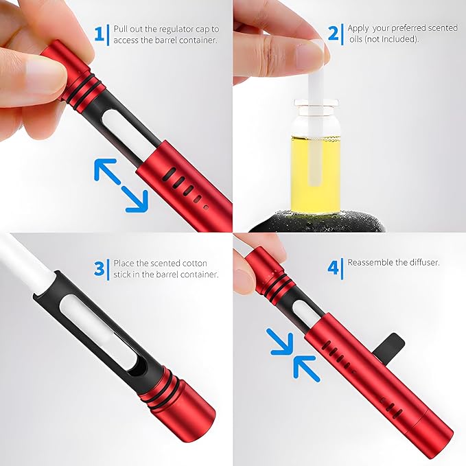 iPick Image for Ford F-150 Red Aluminum Car Vent Air Freshener Clip with adjustable window and 10 Refill Sticks - Official Licensed