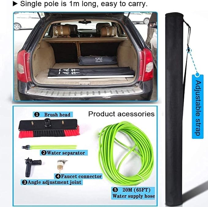 Telescopic Rod Cleaning BrushWindow Cleaner KitsGlass Cleaning BrushHose Inlet RodsTools for Cleaning Photovoltaic and Solar Panels(Size:8m)5M