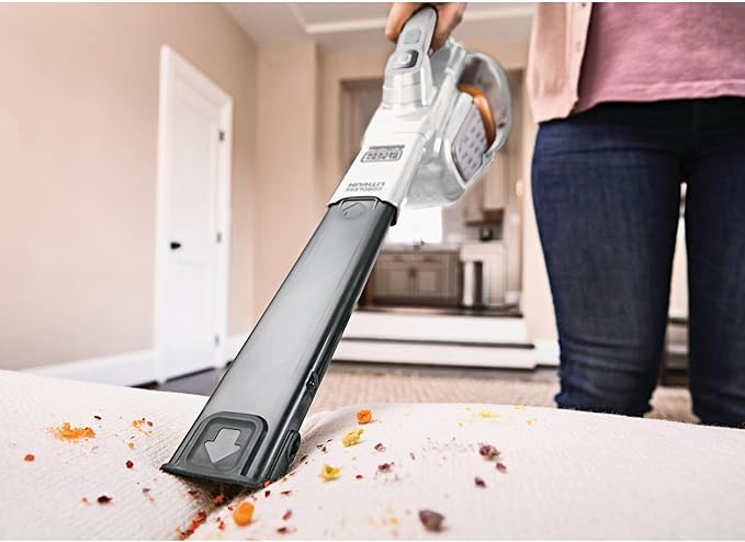 BLACK+DECKER Dust Buster Hand Held Vacuum Cordless Rechargeable Portable Vacuum for Car Extended Runtime Powerful Suction Extra Long Crevice Tool AdvancedClean+ (HHVK320J10)