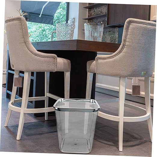 Large Transparent Plastic Garbage Can with Electroplated Press Ring Sturdy PP Bathroom Trash Bucket for Home Kitchen Office Living Wastebasket with Wide Opening