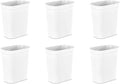 Sterilite 2.5 Gallon Vanity Wastebasket Small Open Top Trash Can for the Bathroom Bedroom Dorm Room or Office White 6-Pack