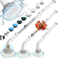 Sweepulire Electric Spin Scrubber for Cleaning Shower Scrubber with Long Handle 2 Spin Speeds Bathroom Scrubber with 8 Replacement Heads Bath Tub Cleaner Brush for Floor Tub Shower Tile