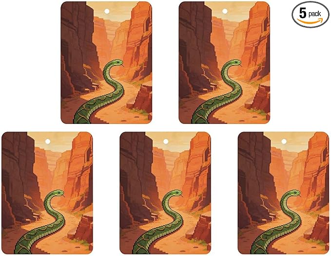 5PCS Car Air Freshener Hanging Personalized Double Sided Snake Canyon Car Fresheners Long Lasting New Cars Scents Cute Automotive Freshies for Closets Drawers (tea)