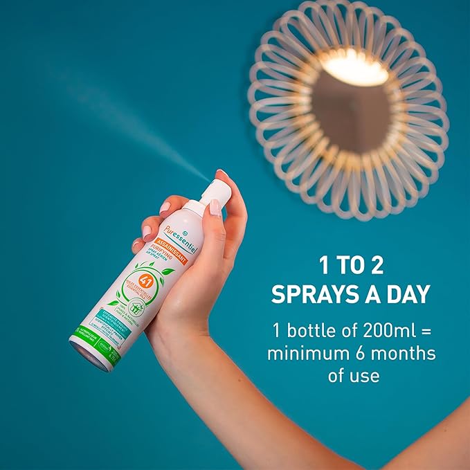 Puressentiel Purifying Air Freshener Spray - Room Spray with 41 Essential Oils - Eliminate Odors without Synthetic Chemicals - Multi-Use - 6.75 oz