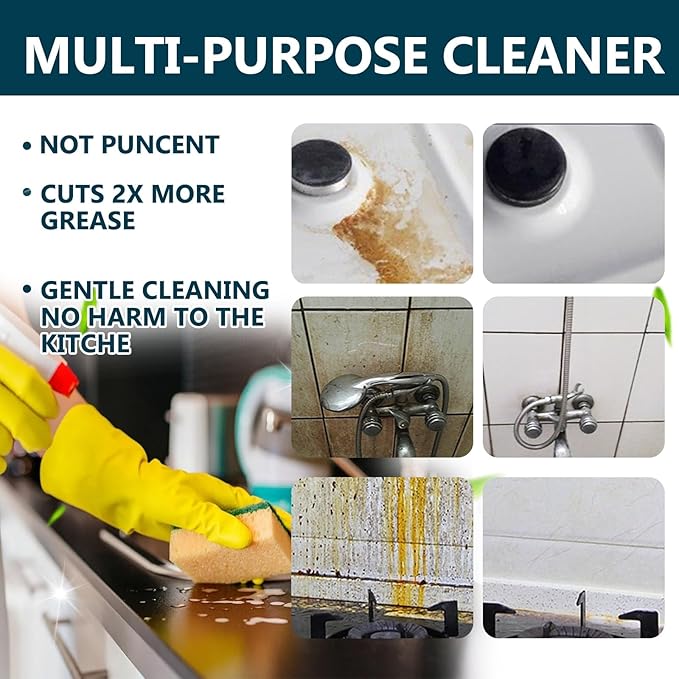 Multi-Purpose Cleaning Concentrate - Heavy Duty Kitchen Grease Remover For Stove Hood &amp Cooktop(3PCS)