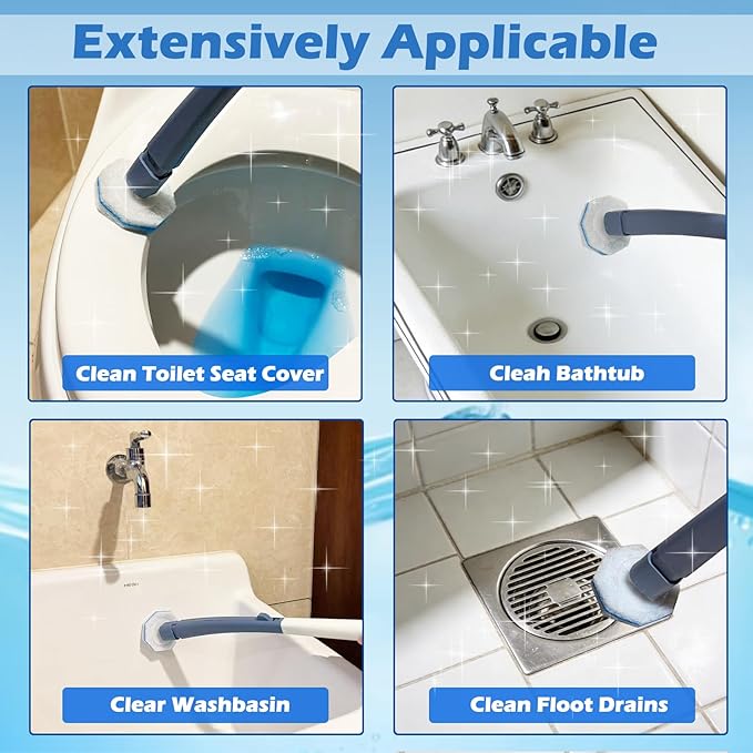 60pcs Disposable Toilet Wand RefillsCompatible with Most Toilet Brushes5X Cleaning Power Toilet Bowl CleanersNo Falling ApartUpgrade Fiber Cleaner Headsfor Closestool Bathroom Cleaning