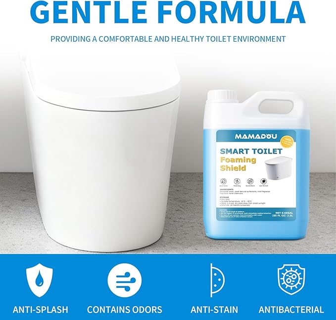MAMADOU 2.5 Liters Commercial Smart Toilet Foam Agent Cleaner Powerful Stain-Resistant Anti-Splash Toilet Bowl Foaming Shield Liquid Large Capacity Cleaning Fresh Comfortable Bathroom