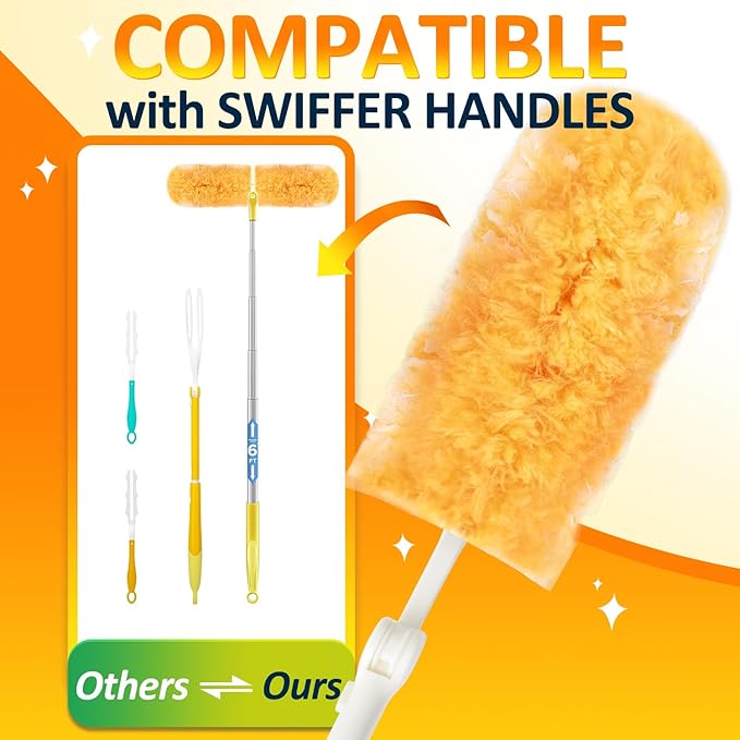 Duster Refills 50 Counts 360° Heavy Duty Multi Surface Duster Refills for Cleaning Compatible with Swiffer Dusters