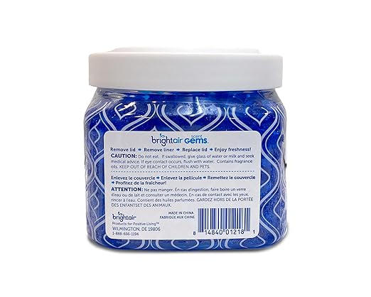 Bright Air Scent Gems For Small to Medium-Size Spaces Cool &amp Clean Scent 12 oz. Each Case of 6 Odor Eliminator &amp Air Freshener Natural Essential Oils Lasts Up to 45 Days Each