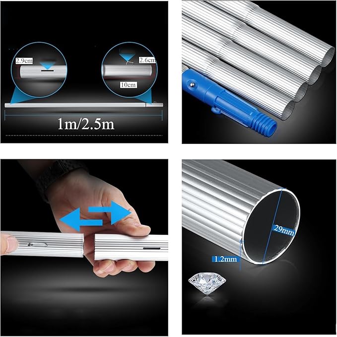 Outdoor high Window Cleaner car Glass Solar Panel Cleaning System Water Supply Brush Telescopic Pole kit50cm600cm