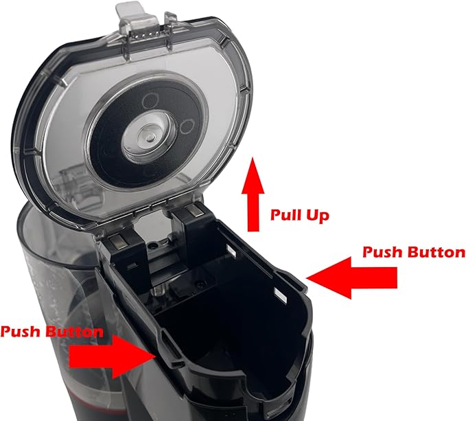 Goodsby Replacement Dust Bin Lower Lid Cover for LG CordZero A9 A905 A906 A907 A908 A912 A913 A916 A926 A927 A929 Cordless Stick Vacuum Cleaner Gray Transparent