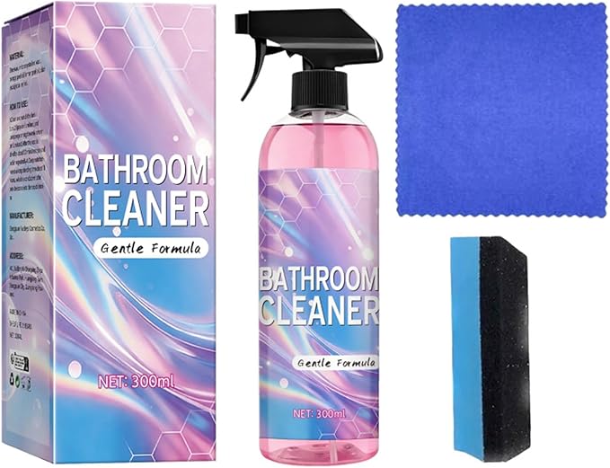 Heavy Duty Bathroom Scrubbing Solution Bathroom Descaler Foam Cleaner Powerful Pink Bathroom Cleaner Spray For Sink Tub Floor Tile (1PCS)