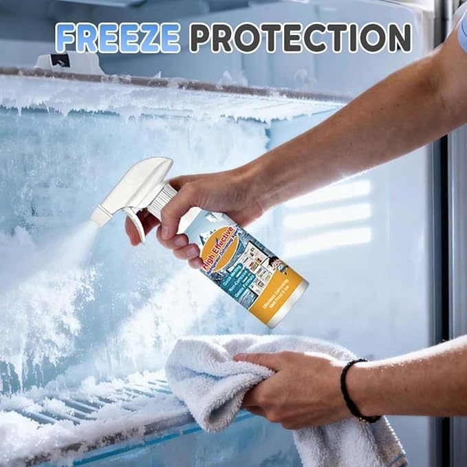 High Effective Refrigerator Defrosting Agent Defrosting Spray for Fridge Freezer 9.87 Oz - Efficiently Fast Removes Ice Refrigerator Cleaning Defrost Spray for Cleaning Inside (2)