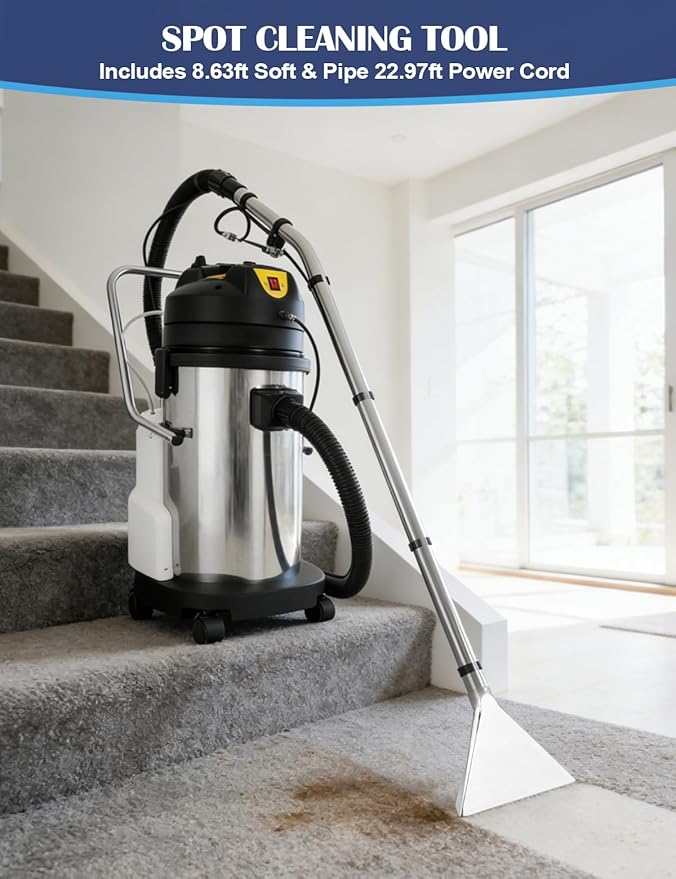 40L/11Gal Commercial Carpet Cleaner 3 in 1 Multi-Purpose Floor Cleaning Machine Vacuum Cleaner 1049W Professional Heavy Duty Extractor Vacuum Washing Machine for Curtain Sofa Carpet Cleaning Machine