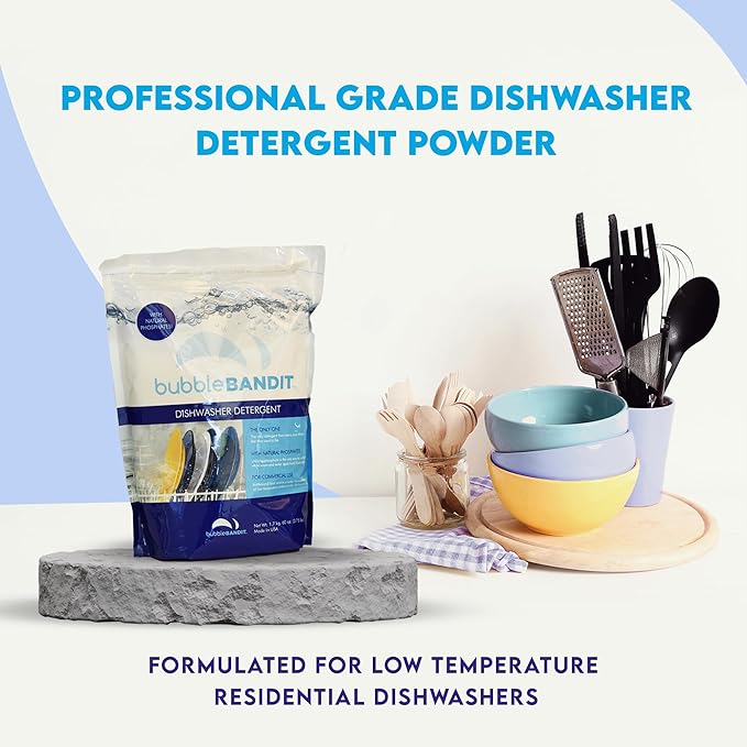 Dishwasher Powder Detergent with Phosphate. The Best Dishwasher Detergent for Spotless Dishes in Hard Water! ALL-IN-ONE (Soak Wash &amp Rinse). (Pack of 1)…