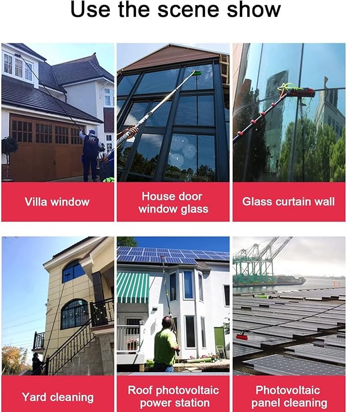 Glass Cleaning Brush Home Water Fed Telescopic Pole Kit Solar Panel Brush Rotating for Photovoltaic Panel18FT Window Cleaning Pole with Water Fed Telescopic Brush Extendable Solar Panel was