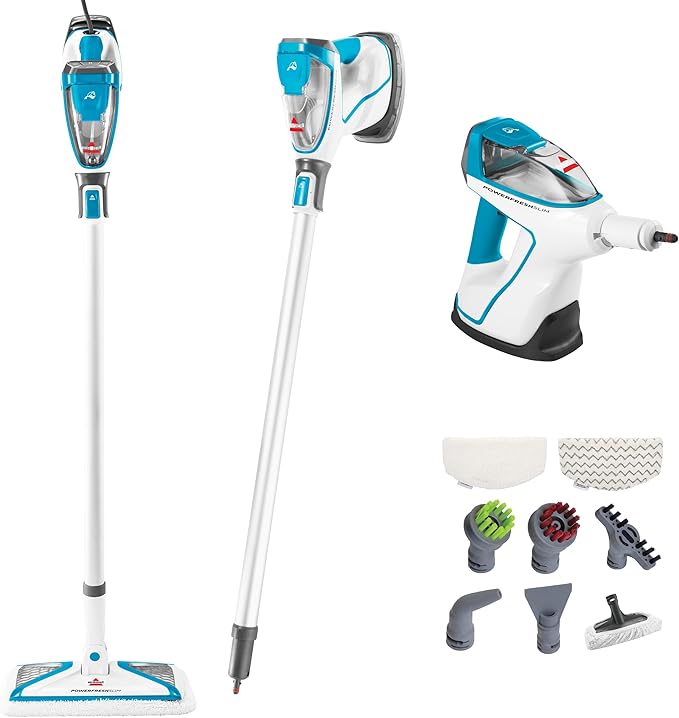 BISSELL PowerFresh Slim 3‑in‑1 Steam Mop &amp Handheld Steamer Extension Wand On‑Board Tool Kit Multi‑Surface Cleaner for Sealed Hard Floors 2075A