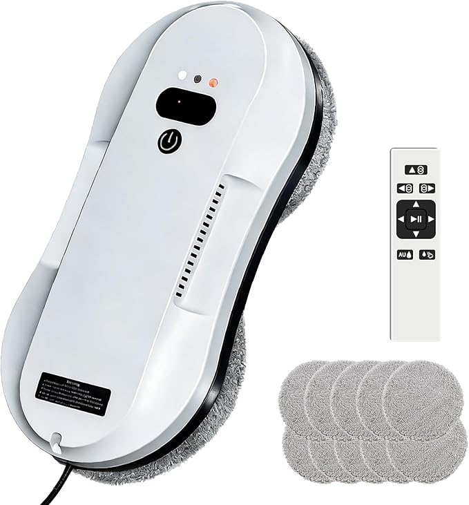 Window Cleaning Robot Tuya APP Control 5600Pa Strong Suction Automatic Glass Cleaner with 3 Cleaning Modes 6.2cm Ultra-Thin Window Cleaner Robot for High-Rise Homes/Offices