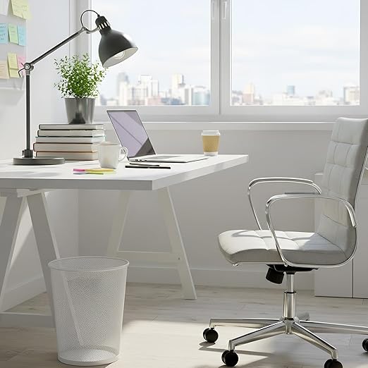 Zeyune 6 Pack White Office Trash Can Bulk Mesh Trash Can 6 Gallon Metal Wire Mesh Waste Paper Basket Round Small Garbage Bin for Office Bathroom Home Bedroom Kitchen Dorm