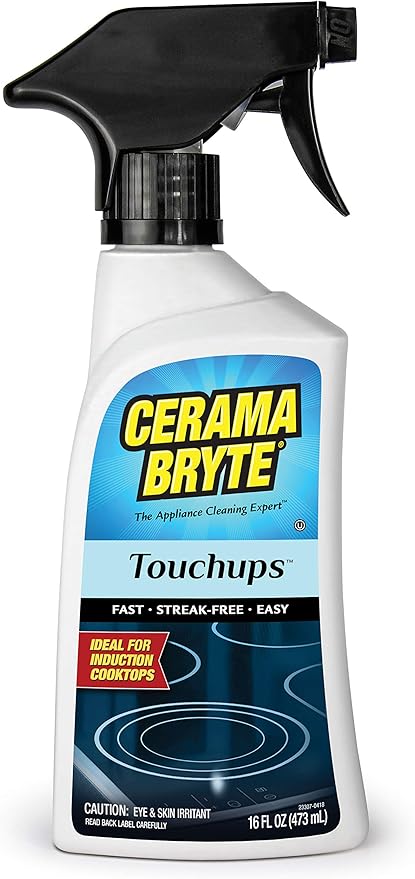 Cerama Bryte Touchups Cooktop Cleaner Spray 16 Ounce Daily Use Streak-Free Removes Fingerprints