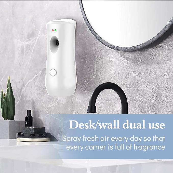 Automatic Air Freshener Spray Wall Mounted or Free Standing Automatic Scent Dispenser Motion Sensor Air Freshener Air Automatic Spray Dispenser for Room and Restroom Sprayer (White)