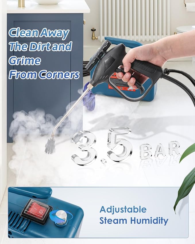 High Pressure Steam Cleaner - 1700W Handheld Steamer for Cleaning Grout Tile Hand Held Portable Steam Pressure Washer for Car Auto 110V