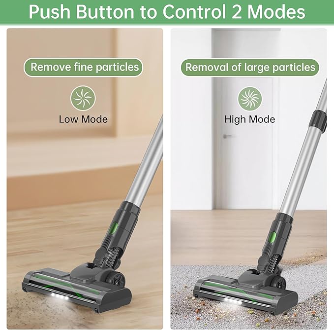 Cordless Stick Vacuum Cleaner 45KPA Powerful Suction 50Mins Runtime Lightweight 6-in-1 Vacuum with LED Touch Screen Anti-Tangle for Pet Hair Hard Floor Carpet Home Car