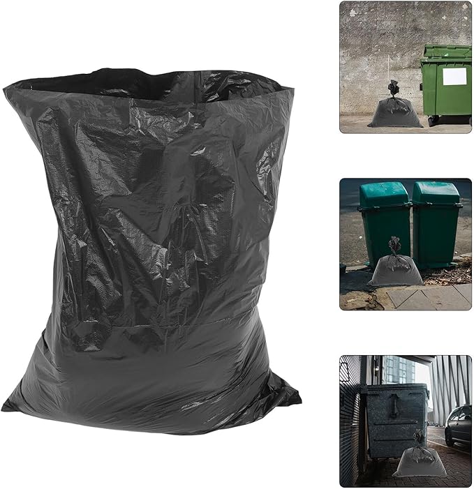 IMIKEYA Commercial Garbage Bags 50pcs Heavy Duty Contractor Trash Bags 70x90cm Thick Flat Mouth for Industrial and Outdoor Use