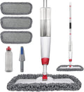 Spray Mops for Floor Cleaning Microfiber Spray Cleaning Mop Kit with 3 Reusable Washable Pads 700ML Refillable Bottle and Scrubber Flat Mop with 360 Degree Swivel Head for Hardwood Laminate (Grey)