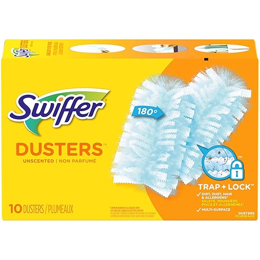 Swiffer Refill Dusters Dust Lock Fiber Light Blue Unscented 10/Box 4 Box/Carton