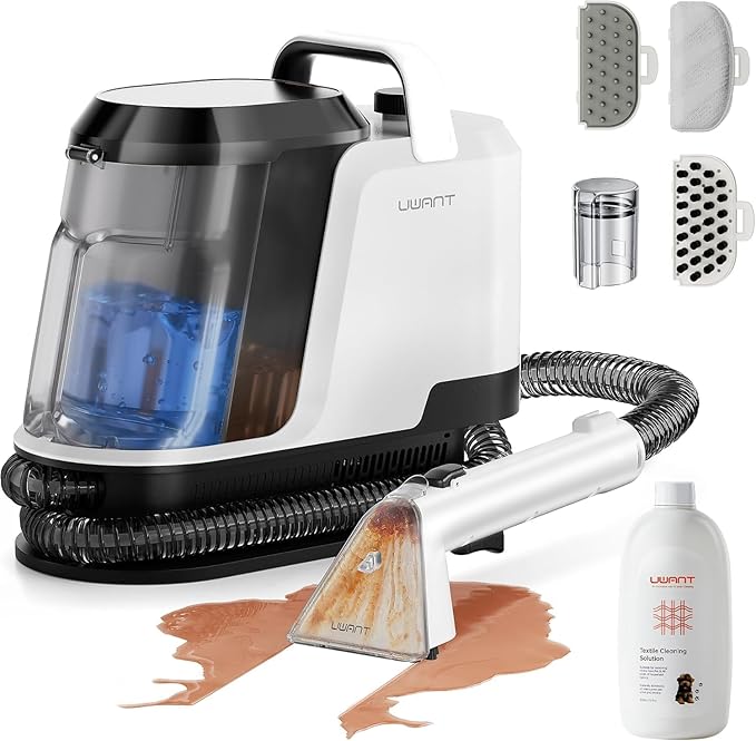uwant Portable Carpet and Upholstery for Deep Cleaner 18Kpa Carpet Cleaner Machine for Cars Pets with Cleaning Tool and Self Cleaning Set of 1 for Spot Rug Couch