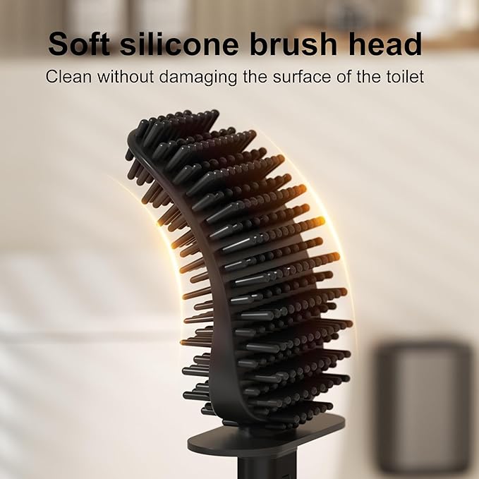 Toilet Brush and Holder Set - Wall Mounted Bathroom Scrub Brush Toilet Bowl Brush and Plunger Set for Bathroom Cleaner (Grey)