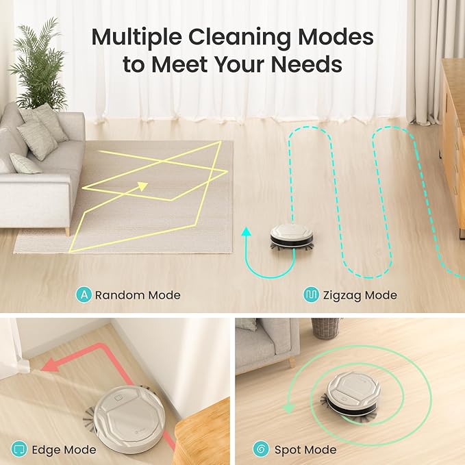 Lefant Robot Vacuum Slim Quiet 3 Adjustable Strong Suction Levels Robot Vacuum Cleaner Ideal for Pet Hair Hard Floor and Daily Cleaning WiFi/App/Alexa/iWatch Control M210 Pro