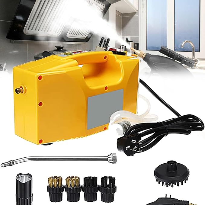 Portable Handheld Steam Cleaner Multi-Purpose Steam Cleaner Steam Humidity Ajustable 1700W High Pressure Automatic Mobile Cleaning Machine for Kitchen Bathroom Upholstery Carpet &amp Car