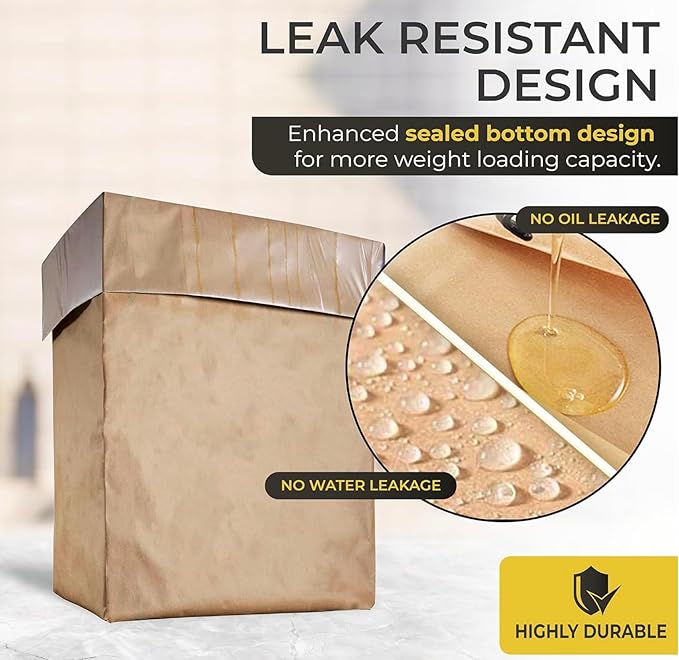 Trash Compactor Bags for Kitchen - 15 PACK - Pre-Cuffed Super Strong &amp Heavy Duty Kitchen Trash Bags with Leak Proof Plastic Liner Fits GE Model Compactors with Rectangular Containers