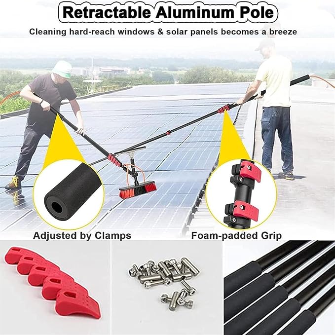 Water Fed Pole Kit Window Cleaning Brush with Squeegee Outdoor Window Glass Solar Panel Cleaning Telespole Water Fed Brush Spray Washer (Color : 12ft/3.6m)
